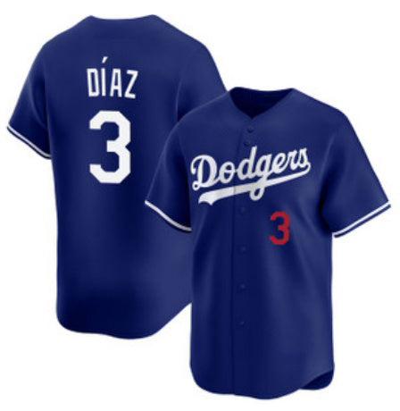 Los Angeles Dodgers #3 Edwin D¨ªaz Royal Fotopoulosg Cool Base Stitched Jersey