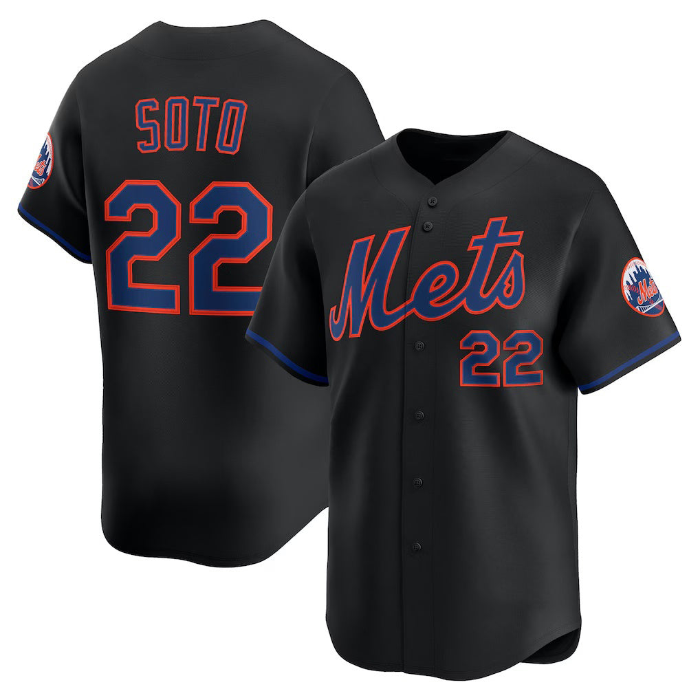 New York Mets #22 Juan Soto Black Fotopoulosg Alternate Limited Player Jersey
