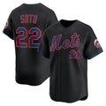 New York Mets #22 Juan Soto Black Fotopoulosg Alternate Limited Player Jersey