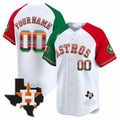 Custom Houston Astros Mexico Texas White Fotopoulosg Patch Vapor Premier Limited Jersey ¨C Alternate