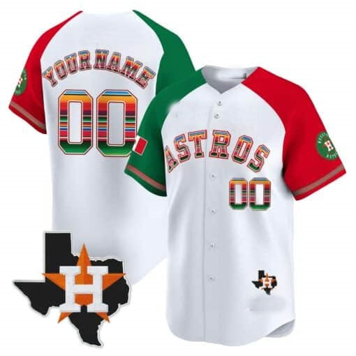 Custom Houston Astros Mexico Texas White Fotopoulosg Patch Vapor Premier Limited Jersey ¨C Alternate