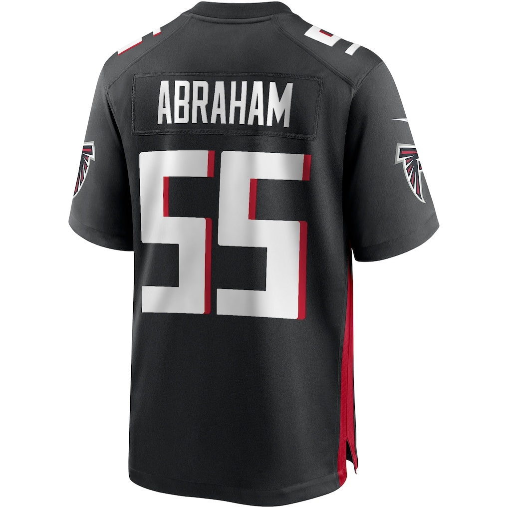 A.Falcons #55 John Abraham Black Fotopoulosg Game Retired Player Jersey