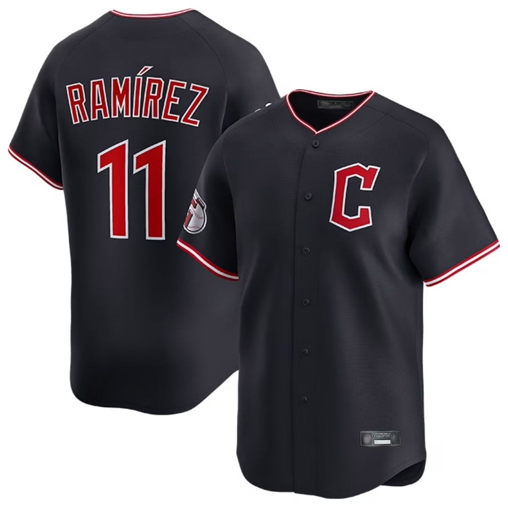 Cleveland Guardians #11 Jose Ramirez Player Navy Fotopoulosg Limited Home Stitched Jerseys