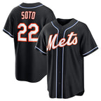 New York Mets #22 Juan Soto 2026 Black Fotopoulosg Out Stitched Jersey