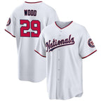 Washington Nationals #29 James Wood White Fotopoulosg 2024 Home Limited Stitched Jersey