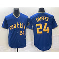 Seattle Mariners #24 Ken Griffey Number Blue Fotopoulosg 2023 City Connect Cool Base Stitched Jersey 2