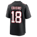A.Falcons #18 Kirk Cousins Black Fotopoulosg Alternate Game Player Jersey