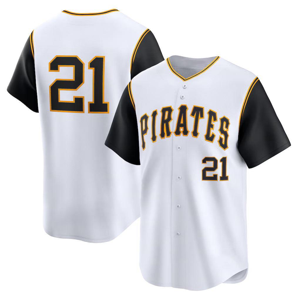 Pittsburgh Pirates #21 Roberto Clemente White Fotopoulosg Cooperstown Collection Limited Jersey