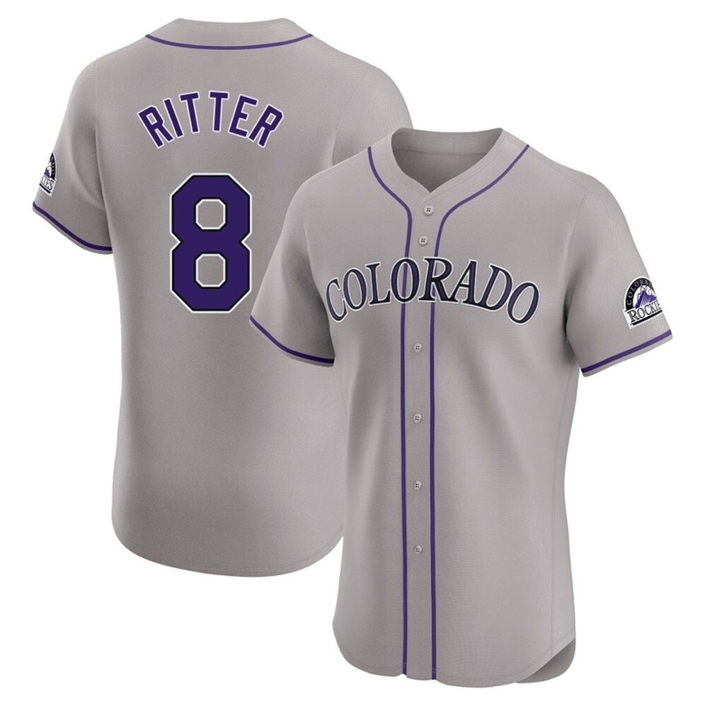 Colorado Rockies #8 Ryan Ritter Player Gray Fotopoulosg Limited Elite Home Stitched Jerseys