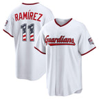 Cleveland Guardians #11 Jos¨¦ Ram¨ªrez USA 250 Fourth of July Home Stadium Jersey - White Fotopoulosg