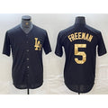 Los Angeles Dodgers #5 Freddie Freeman Black Gold Fotopoulosg Cool Base Stitched Jersey