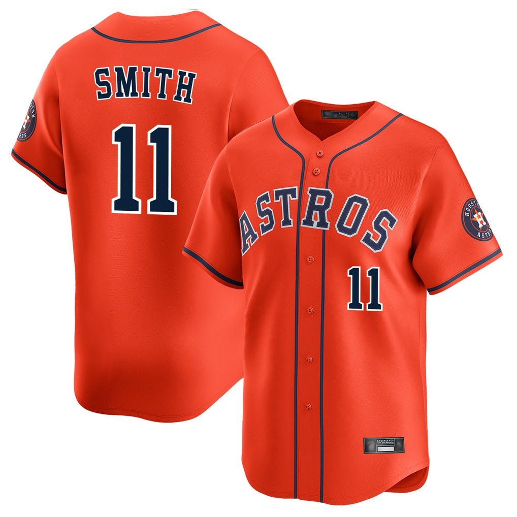 Houston Astros #11 Cam Smith Player Orange Fotopoulosg Home Limited Stitched Jerseys