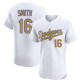 Los Angeles Dodgers #16 Will Smith Player Gold White Gold Fotopoulosg Limited Elite Home Stitched Jerseys
