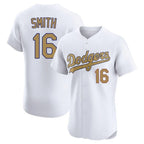 Los Angeles Dodgers #16 Will Smith Player Gold White Gold Fotopoulosg Limited Elite Home Stitched Jerseys