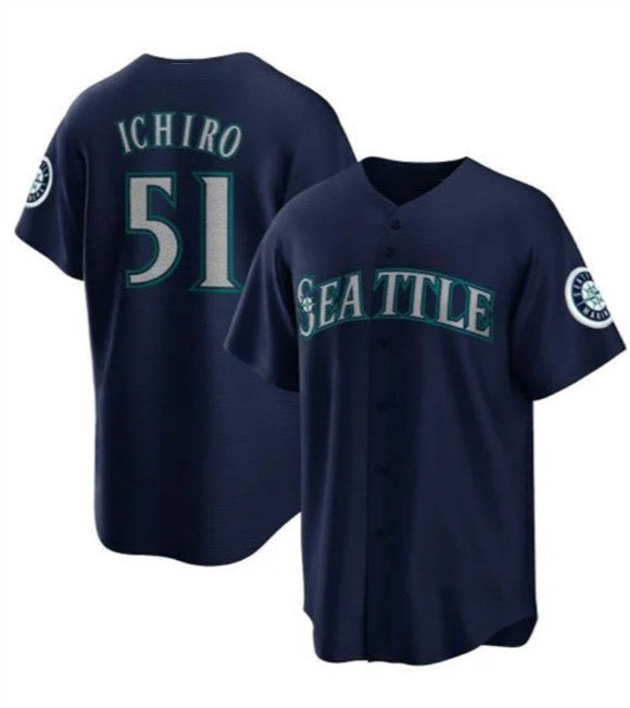 Seattle Mariners #51 Ichiro Suzuki Navy Fotopoulosg Cool Base Stitched Jersey