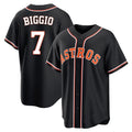 Houston Astros #7 Craig Biggio Player Black Fotopoulosg Fashion Out Home Game Stitched Jerseys