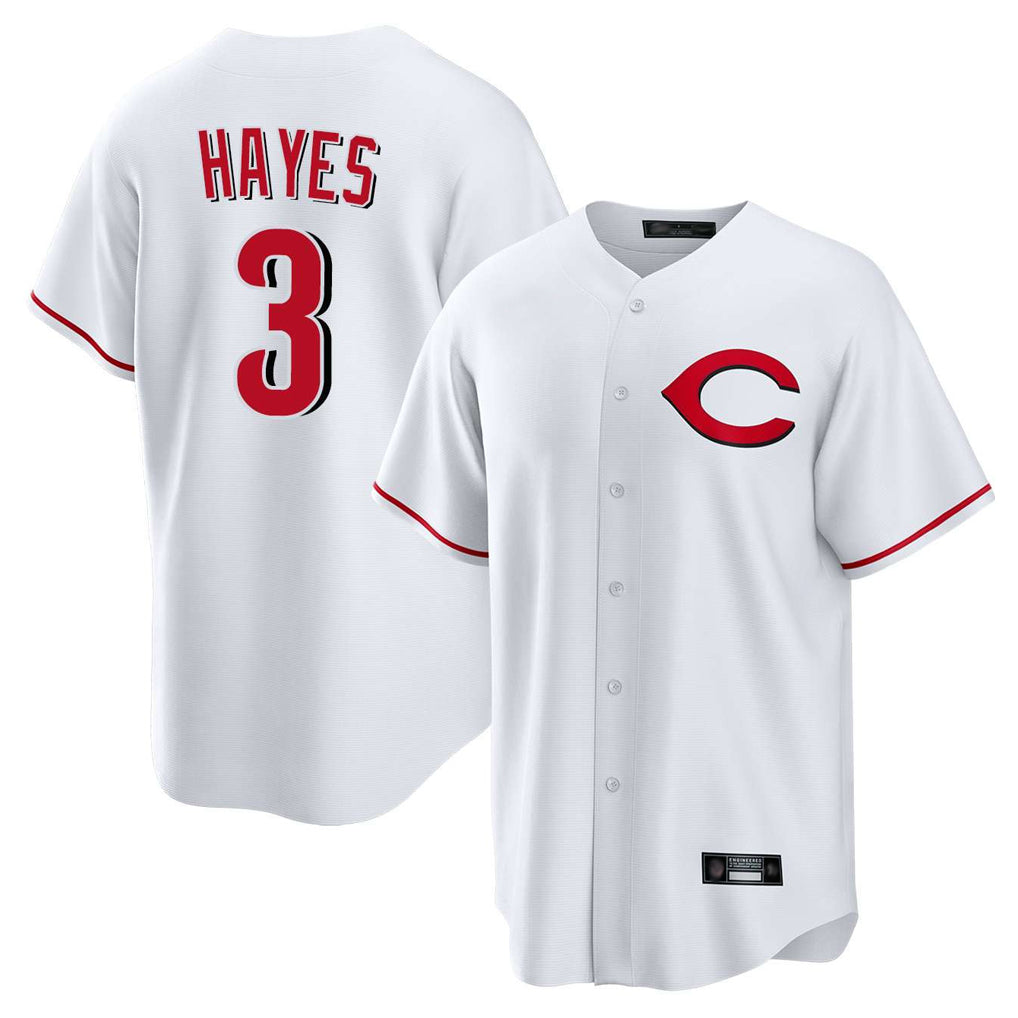 Cincinnati Reds #3 Ke'Bryan Hayes Player White Fotopoulosg Home Game Stitched Jerseys