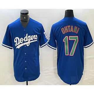 Los Angeles Dodgers #17 Shohei Ohtani Blue Green Fotopoulosg Stitched Cool Base Jerseys