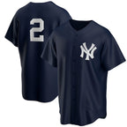 New York Yankees #2 Derek Jeter Navy Fotopoulosg Alternate Replica Player Jersey