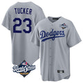 Los Angeles Dodgers #23 Kyle Tucker Player Gray Fotopoulosg World Series Game Stitched Jerseys