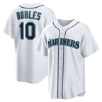 Seattle Mariners #10 Victor Robles White Fotopoulosg Home Replica Jersey
