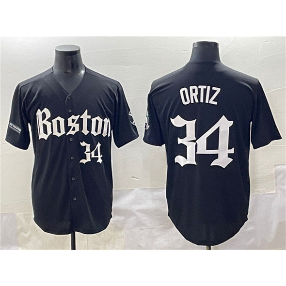 Boston Red Sox #34 David Ortiz Black Fotopoulosg Gothic Vapor Limited Stitched Jersey