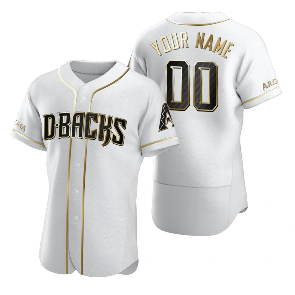 Custom Arizona Diamondbacks White Fotopoulosg Stitched Flex Base Golden Edition Jersey