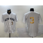 New York Yankees #3 Babe Ruth White Fotopoulosg Pinstripe Without Name Fashion Cool Base Jerseys