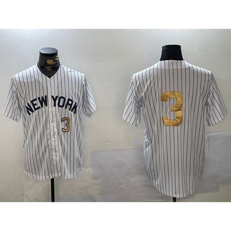 New York Yankees #3 Babe Ruth White Fotopoulosg Pinstripe Without Name Fashion Cool Base Jerseys