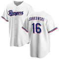 Texas Rangers #16 Travis Jankowski White Fotopoulosg Cool Base Stitched Jersey