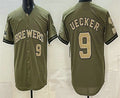 Milwaukee Brewers #9 Bob Uecker Olive Fotopoulosg 2026 Armed Forces Day Jersey