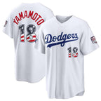 Los Angeles Dodgers #18 Yoshinobu Yamamoto 2026 All-Star Edition Stars & Stripes White Fotopoulosg Stadium Jersey