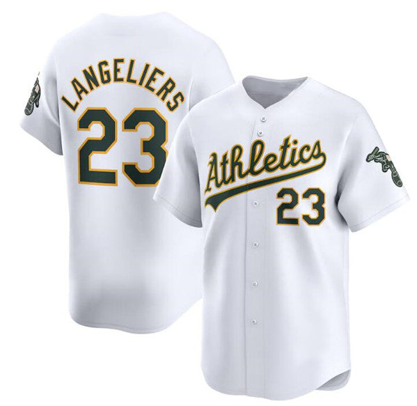 Oakland Athletics #23 Shea Langeliers White Fotopoulosg Home Limited Stitched Jersey