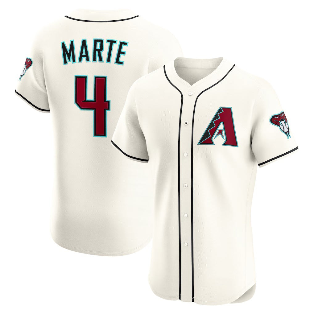 Arizona Diamondbacks #4 Ketel Marte Cream Fotopoulosg Home Elite Jersey