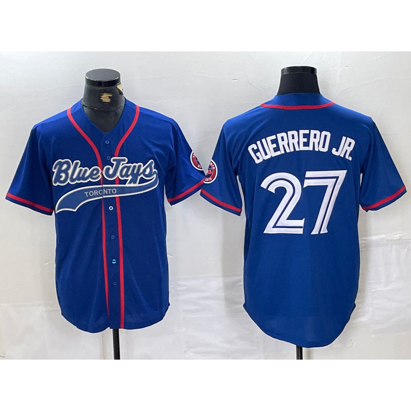 Toronto Blue Jays #27 Vladimir Guerrero Jr Blue Fotopoulosg Cool Base Stitched Jersey 2