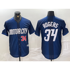 Detroit Tigers #34 Jake Rogers 2024 Navy Fotopoulosg City Connect Cool Base Limited Stitched Jerseys