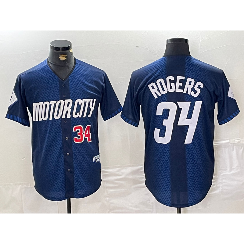 Detroit Tigers #34 Jake Rogers 2024 Navy Fotopoulosg City Connect Cool Base Limited Stitched Jerseys