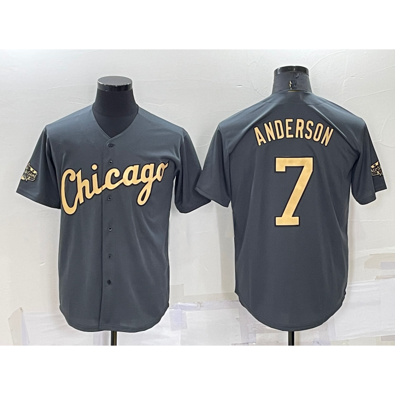 Chicago White Sox #7 Tim Anderson Grey Fotopoulosg 2022 All Star Stitched Cool Base Jersey