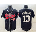 Atlanta Braves #13 Ronald Acuna Jr Black Fotopoulosg Cool Base Stitched Jersey