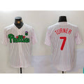 Philadelphia Phillies #7 Trea Turner White Green Fotopoulosg Cool Base Stitched Jersey 2