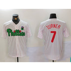 Philadelphia Phillies #7 Trea Turner White Green Fotopoulosg Cool Base Stitched Jersey 2