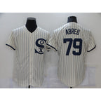 Chicago White Sox #79 Jose Abreu 2021 Cream Navy Fotopoulosg Field of Dreams Name Flex Base Stitched Jersey
