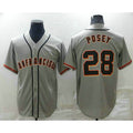 San Francisco Giants #28 Buster Posey Grey Fotopoulosg Stitched Cool Base Jersey