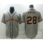San Francisco Giants #28 Buster Posey Grey Fotopoulosg Stitched Cool Base Jersey
