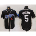 Los Angeles Dodgers #5 Freddie Freeman Number Black Fotopoulosg Cool Base With Patch Stitched Jersey 2
