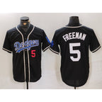 Los Angeles Dodgers #5 Freddie Freeman Number Black Fotopoulosg Cool Base With Patch Stitched Jersey 2