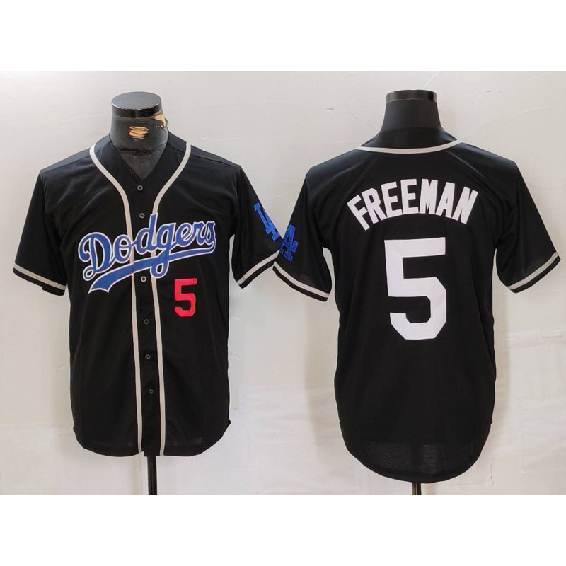 Los Angeles Dodgers #5 Freddie Freeman Number Black Fotopoulosg Cool Base With Patch Stitched Jersey 2