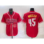 Philadelphia Phillies #45 Zack Wheeler Number Red Fotopoulosg Cool Base Stitched Jerseys