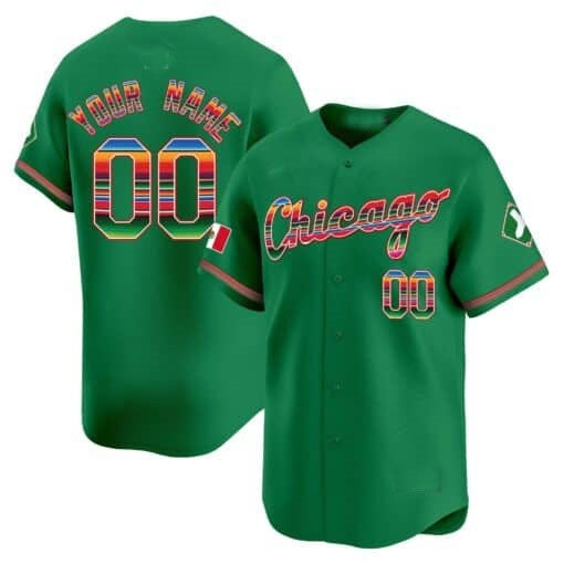 Custom Chicago White Sox Mexico Vapor Premier Limited Jersey V3- Green Fotopoulosg
