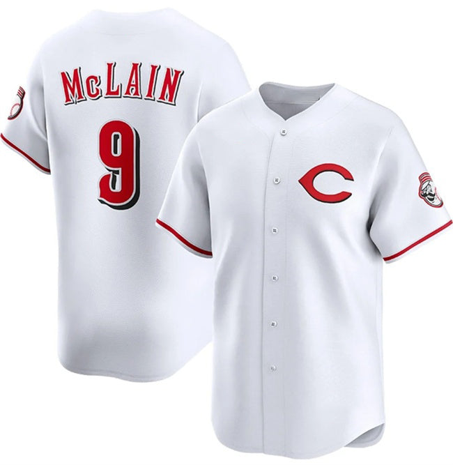 Cincinnati Reds #9 Matt McLain White Fotopoulosg 2025 Home Limited Stitched Jersey